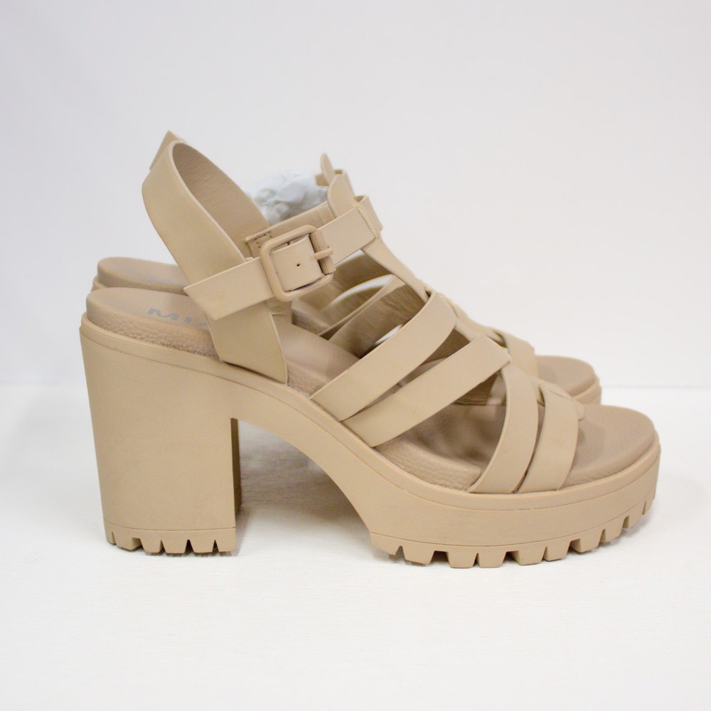 Brand New! MIA Tira Beige Lug Sole Platform Heel Strappy Sandal NIB - Picture 9 of 13